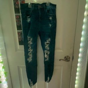 american eagle outfitters, size 4 (US), dark wash blue